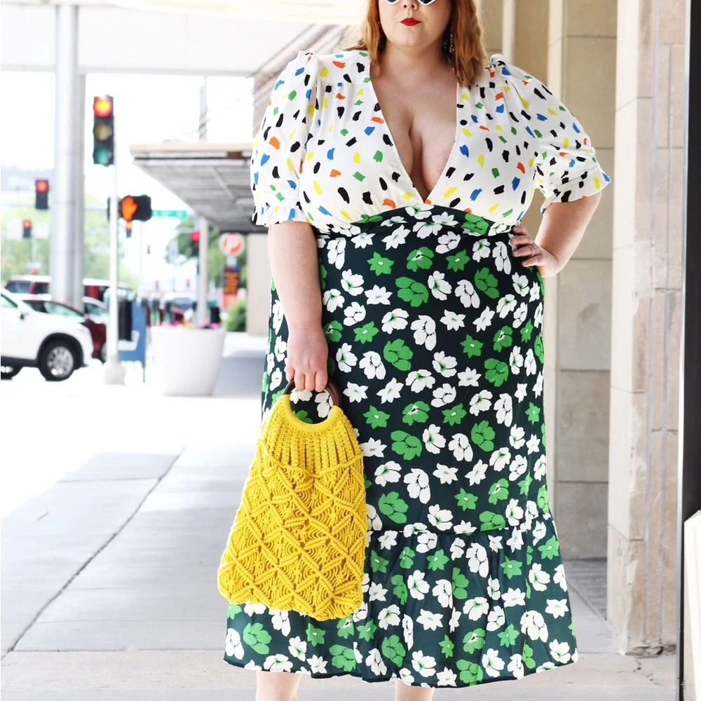 Mixed Pattern Dress - Picture 3 of 8